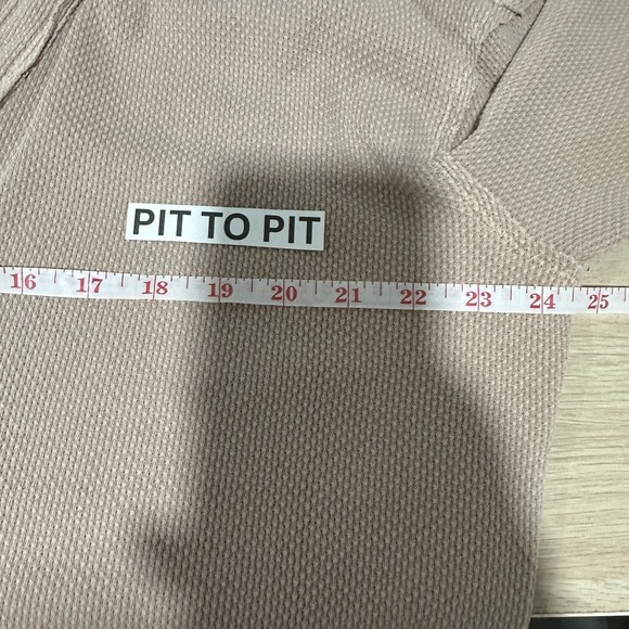 Free People We The Free Anakin Thermal Knit Top Large Tan Slouchy Boho Grunge - Picture 9 of 10